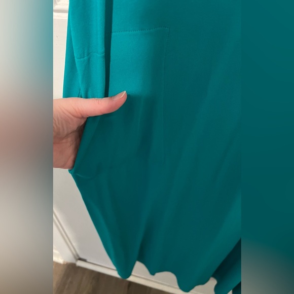 J. Jill Wearever Collection Maxi Dress Stretch Teal Sz Large Petite Flowy NWT! - Picture 7 of 14